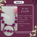 Ruby Pink Heart Bead Strand