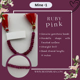 Ruby Pink Rondelle Bead Strand