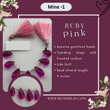 Ruby Pink Teardrop Bead Strand
