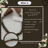 Multi Tourmaline Green Chicklet Bead Strand
