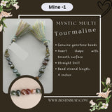Multi Tourmaline Green Heart Bead Strand