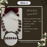 Mystic Garnet Flat Pear Bead Strand