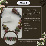 Multi Tourmaline Pear Bead Strand
