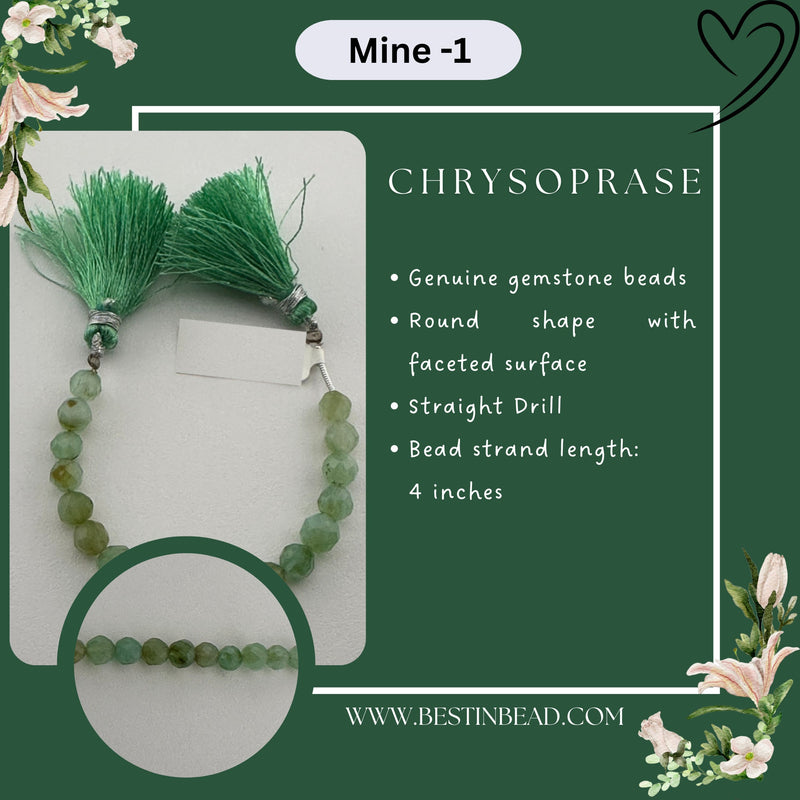 Chrysoprase Natural Round Bead Strand