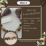Multi Tourmaline Heart Bead Strand