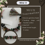 Multi Tourmaline Faceted Teardrop 4 inch Bead Strand 5X6.5-6.5X10mm & 39 Cts Natural Semi Precious Gemstone Birthstone Women Jewelry Making