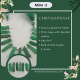 Chrysoprase Natural Stick Bead Strand