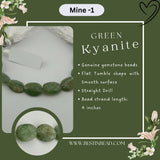 Green Kyanite Natural Flat Tumble Bead Strand