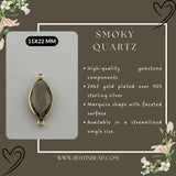 Smoky Quartz Marquise/Evil Eye Pendant - Boho Chic Gemstone Necklace with 24kt Gold Elegance