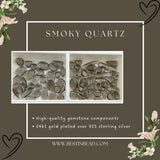 Smoky Quartz Bell/Quarter Circle Pendant - Boho Chic Gemstone Necklace with 24kt Gold Elegance