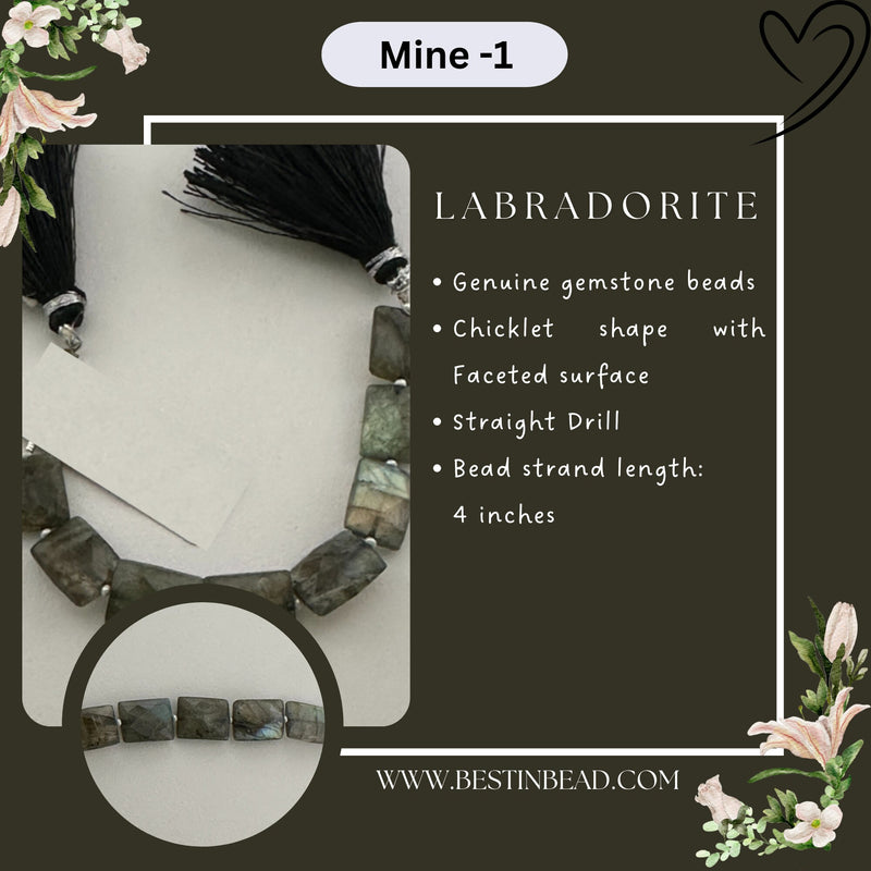 Labradorite Natural Chicklet Bead Strand