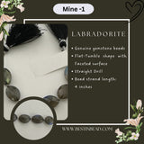 Labradorite Natural Flat Tumble Bead Strand