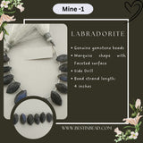 Labradorite Natural Marquise Bead Strand