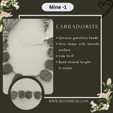 Labradorite Natural Slice Bead Strand