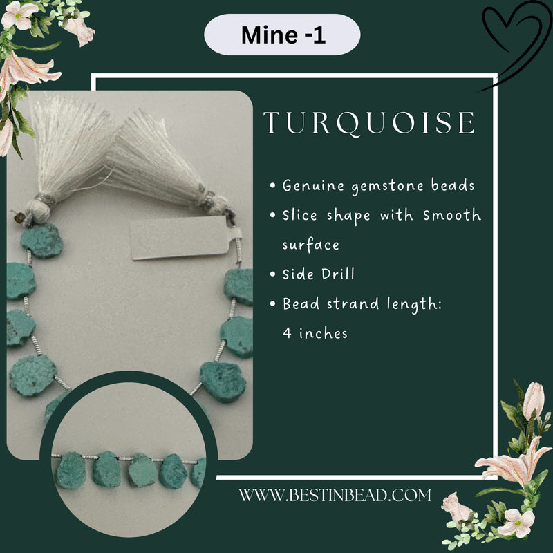 Turquoise Natural Slice Bead Strand