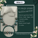 Turquoise Sillicatite Teardrop Bead Strand