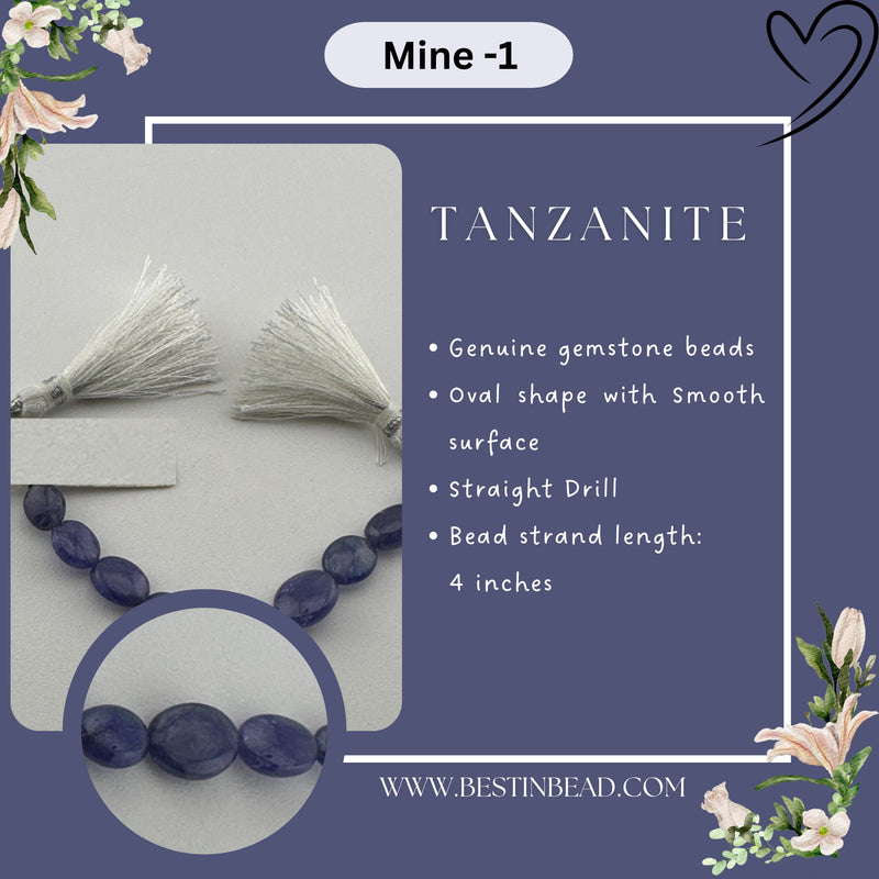 Tanzanite Oval Bead Strand