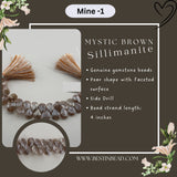 Mystic Brown Sillimanite Pear Bead Strand