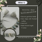Mystic Bio Sillimanite Pear Bead Strand