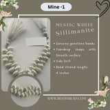 Mystic White Sillimanite Teardrop Bead Strand