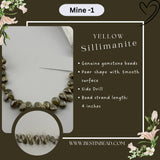 Yellow Sillimanite Pear Bead Strand