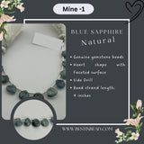 Blue Sapphire Natural Heart Bead Strand