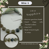 Gray Sapphire Natural Heart Bead Strand