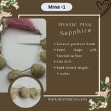 Mystic Pink Sapphire Natural Heart Bead Strand