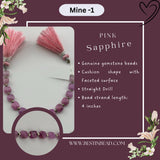 Pink Sapphire Natural Cushion Bead Strand
