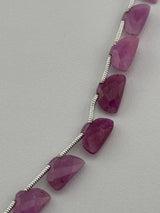 D Shape Pink Sapphire Natural Beads - DIY Beading Supplies