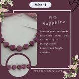Pink Sapphire Natural Flat Heart Bead Strand