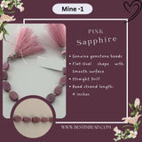 Pink Sapphire Natural Flat Oval Bead Strand