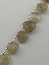 Heart Golden Rutilated Quartz Beads - DIY Beading Supplies