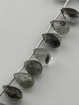 Teardrop Green Rutilated Quartz Beads - DIY Beading Supplies