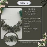 Green Rutilated Quartz Pear Bead Strand