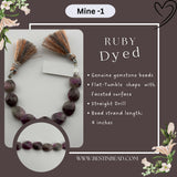 Ruby Dyed Flat Tumble Bead Strand