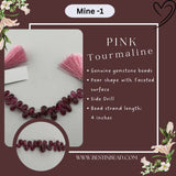 Pink Tourmaline Pear Bead Strand