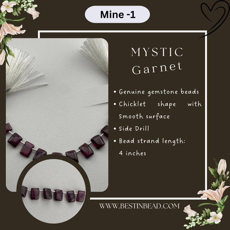 Mystic Garnet Chicklet Bead Strand