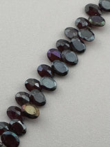 Mystic Garnet Faceted Oval CUT 4 inch Bead Strand 6-8mm & 35 Cts Natural Semi Precious Gemstone Birthstone Women Jewelry Making Necklace DIY