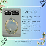 Opalite Oval Pendant - Boho Chic Gemstone Necklace with 24kt Gold Elegance