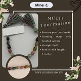 Multi Tourmaline Teardrop Bead Strand