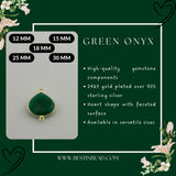 Green Onyx Heart Pendant - Boho Chic Gemstone Necklace with 24kt Gold Elegance