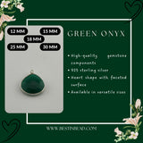 Green Onyx Heart Pendant - Boho Chic Gemstone Necklace with 925 Sterling Silver Elegance