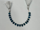 Blue Apatite Teardrop Beads | Faceted Gemstone Strand