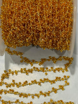Citrine Beaded Handmade Rosary Chain 24K gold plated over silver Women Jewelry Making Necklace Chain DIY Anklet Bracelet Wholesale Price