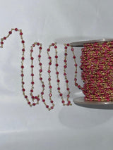Zircon Pink 3mm Beaded Handmade Rosary Chain silver Women Jewelry Making Necklace Chain Chakra DIY Anklet Bracelet Wholesale Price