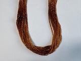 Hessonite Garnet Rondelle Gemstone Beads - Natural Semi Precious Bead Strand - Sizes 2.5mm to 5mm - Jewelry Making Supplies