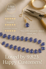 Faceted Tanzanite Pear Beads | AAA Grade, December Birthstone