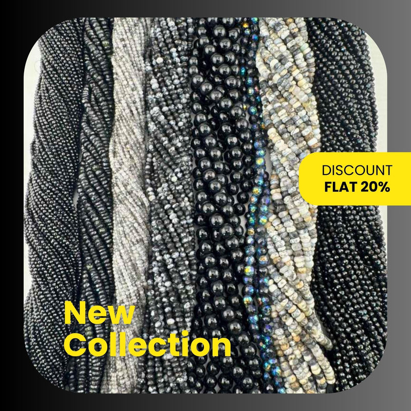 Black Gemstone Beads Strand – Onyx, Spinel, Tourmaline, Zircon