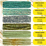 Full 13-inch strand of deep green faceted Chrome Diopside beads, showcasing the consistent color and length.